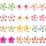Mudder 24 Pieces Hawaiian Plumeria Flower Hair Foam Hawaii Hair Clips (2 Inch)