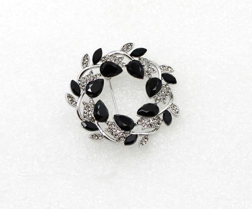 Image of Faship Gorgeous Rhinestone Crystal Floral Wreath Brooch Pin