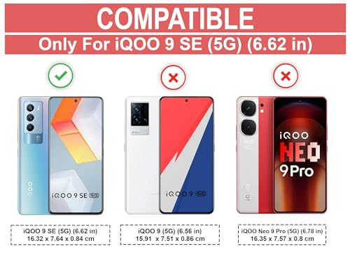 Image of CEDO Kickstand Cover for iQOO 9 SE (5G) Rugged Case | Built-in Stand Rotating Ring Holder | Military Grade Armor Bumper Back Cover (Black)