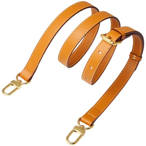 Image of Vachetta Genuine Leather Adjustable Genuine Leather Crossbody Straps Replacement (Honey brown)