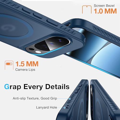 Image of for Google Pixel 10 Pro XL Case with MagSafe [Invisible Kickstand] [Charge While Standing] [Military Shockproof]Translucent Matte Soft Silicone Bumper for Pixel 10 Pro XL Phone Case Slim, Blue
