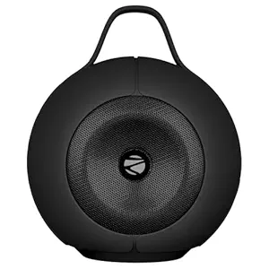 ZEBRONICS Sound POD 30 Portable Bluetooth Speaker, 12 Watts, Upto 20 Hours Playback, Passive Radiator, BTv5.3 | mSD | TWS | FM, Splash Proof, RGB LED, Carry Handle, Deep Bass (Black)