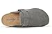 Meik Mangni Womens Clogs Soft Leather Mules Cork Footbed Sandals Non-Slip Comfort Potato Shoes,Dark Grey,8.5 US