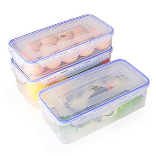 77L Food Storage Container, Plastic Food Storage Container with 3 Container and Lid