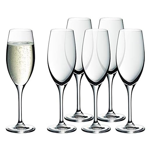 Spiegelau & Nachtmann, 4-teiliges Champagnerflöten-Set, Kristallglas, 168 ml, Festival, 4020275 5 WMF Easy Plus Champagner-/ Sektgläser-Set 6-teilig, 250ml, Kristallglas, spülmaschinenfest, transparent
