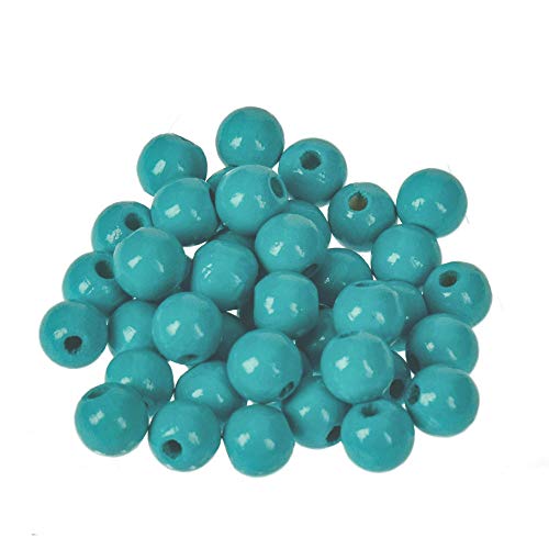 efco Perles en Bois, Ø 8 mm – Trou 2,3 mm, 90 pièces, dans 22 Couleurs Assorties türkis