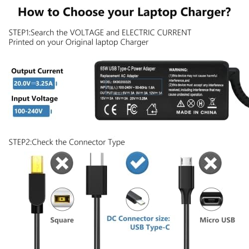 Tuvoyo Alimentatore Di Rete USB C Da 65 W Compatibile Con HP AI PC OmniBook 7