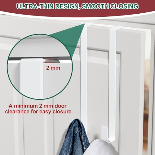 Image of 15 inch Reversible Wreath Hanger for Front Door, Fits Most Doors up to 1-3 /4 inch | Heavy-Duty Steel Over The Door Hooks up to 80 LBS for Daily Holiday Halloween & Christmas Wreaths, Door Decor, White, 1 PC