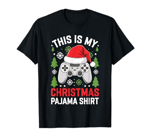 This Is My Christmas Pajama Shirt Gamer Teen Boy XMas PJs T-Shirt