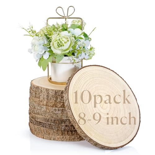 Rochoseng 10 Pcs Large Wood Slices for Centerpieces