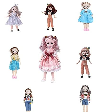 Image of Tickles Set Movable Jointed Makeup Cute Girl Brown Eyes Fashionable Doll for Kids Girls (Size: 30 cm Color May Vary)