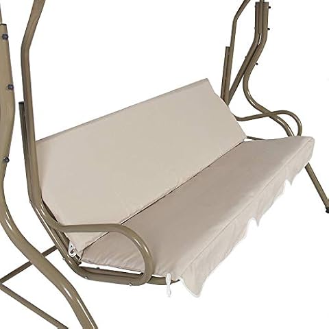 skyfiree Outdoor Patio Swing Cushion Cover Swing Seat Cover Replacement for 3 Seater Waterproof Swing Chair Cushion Cover (Only Cover, No Cushion) 59"x59"x4",Beige Cover