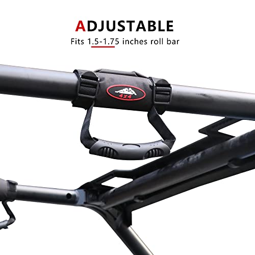 Rerpro Utv Atv Grab Handles, 1.5” - 1.75” Roll Bar Grab Handles Compatible With Polaris Rzr, Kawasaki, Wildcat, Utv Atv Hand Hold Replacement Straps Grip, 2 Pack #TOP1