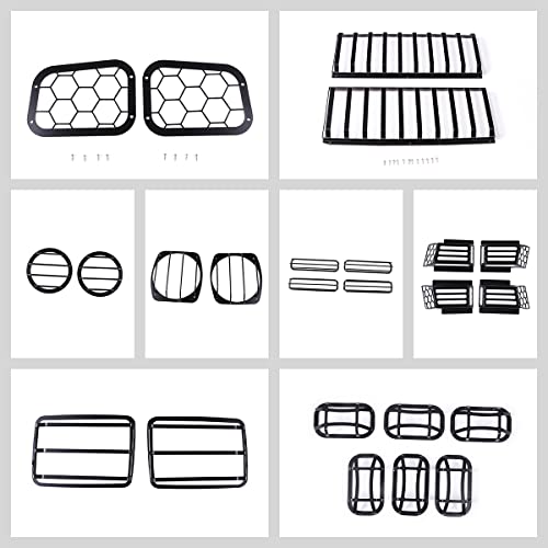 Qiosreui Carbon Steel, Automobile Styling Protection Guard, Light Guards, Lamp Protector Guard Cover, Light Guards Frame Trim Cover For Hummer H2 2003-2009 (Light Guards Kits_Style A) #TOP1