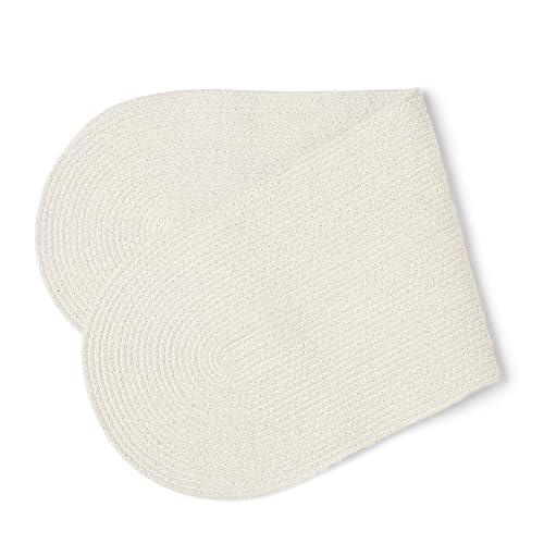 Image of Encasa XO Table Runner for 4 Seater | Handmade Ribbed Style Cotton | 30x91 cm | Off White | for Dining & Center Table
