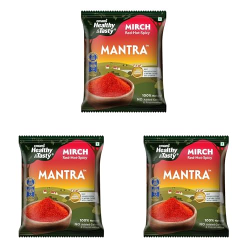 Image of Emami Healthy & Tasty Mantra Mirch (Red Chilli) Powder (500 grams) |100% Natural| Ground Using Cryo Grinding Technology | Retains Maximum Essential Oils |No Added Colour and Preservatives (Pack of 3)