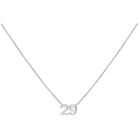 Number Necklace for Women Dainty 18K Gold Plated Pendant Necklace Charm Birth Month...