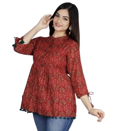 Rayon Printed Tunic Tops for Women and Girls | Reyon Topper-image-20