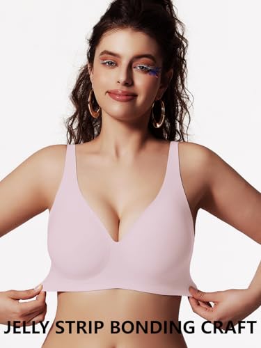 Push Up Bras for Women No Underwire Seamless Comfortable Deep V Bra Tshirt Bras with Support and Lift