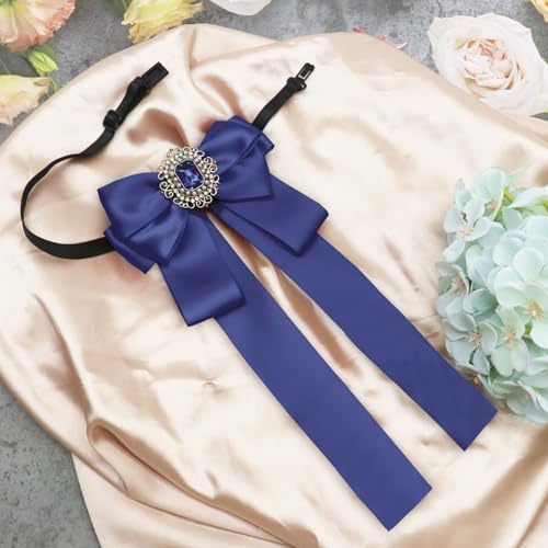 Image of Womens Bow Tie Adjustable Rhinestone Bowtie for Women Ladies Girls Pre-tied Womens Tie for Shirt Suit Uniform