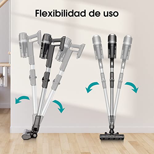 Hisense HVC6464A Draadloze stofzuiger, 25,2 V, looptijd tot 60 minuten, led-display, accessoires voor het stofzuigen en dweilen van vloeren met borstel,6kg,wit en grijs - Image 8