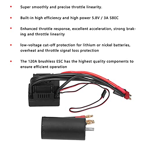 RiToEasysports RC Motor and ESC 3670 2150KV Brushless Motor and 120A ESC Combo Set for 1/8 RC Car RC Accessory Model Car Accessories Car Model Accessory Model Toy - Image 4