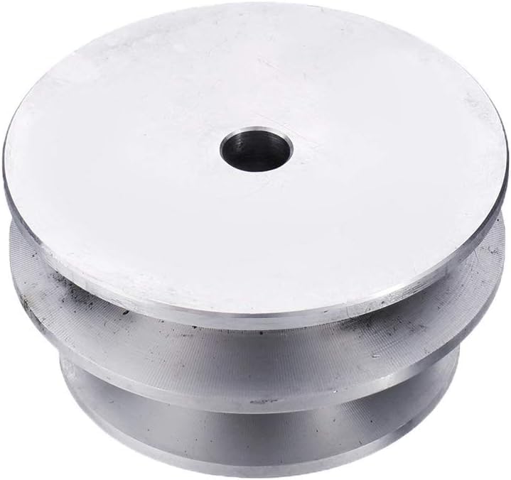 Bloque de polea de grúa, rueda de polea de cuerda, rueda de polea con ranura, 1 pieza de aleación de aluminio con doble ranura, rueda de polea de 50 mm, polea de orificio fijo de 8-20 mm for eje de mo