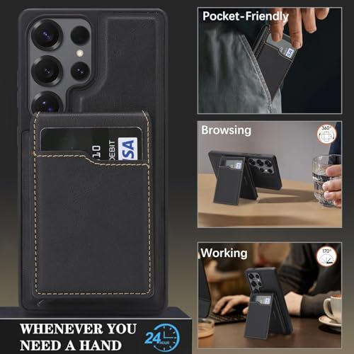 Étui Samsung S23 Plus marron en silicone cuir avec support amovible
