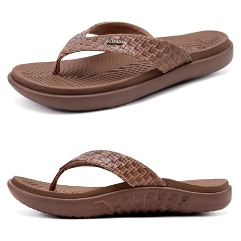 KuaiLu Women's Comfortable Arch Support Flip Flops Cover