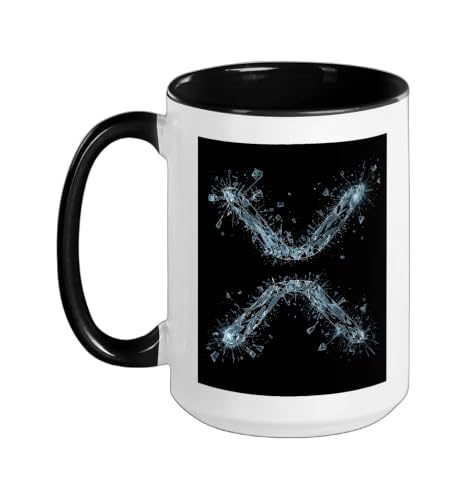 XRP Ripple Cryptocurrency Digital Payment Finance Asset Ceramic Mug, Black/White, 15oz