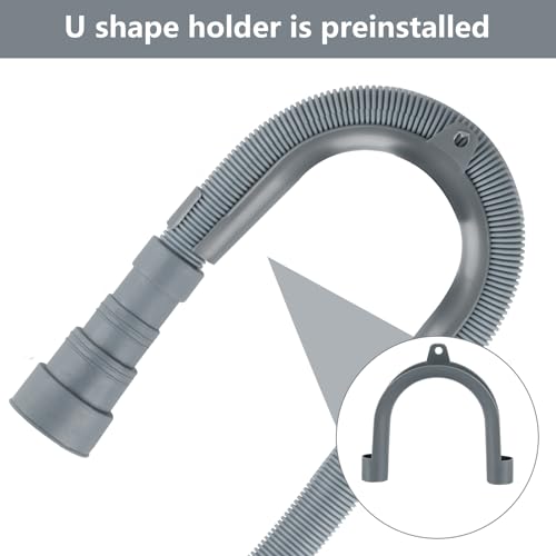 2-M656-ft-Washing-Machine-Drain-Hose-ExtensionUniversal-Dishwasher-Drain-Hose-Extension-KitFlexible-Hose-for-for-Washer-Dishwasher-Dehumidifier-Drain-Hose-with-2-Hose-Clamps1U-Hose-Holder
