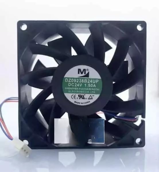 Image of Axial Fan 92mm x 92mm x 38mm, 24V DC, 5800 RPM, 3-Pin, Compatible with Laptop, Desktop, Server, Gaming Console, Router, Printer, Amplifier, Inverter