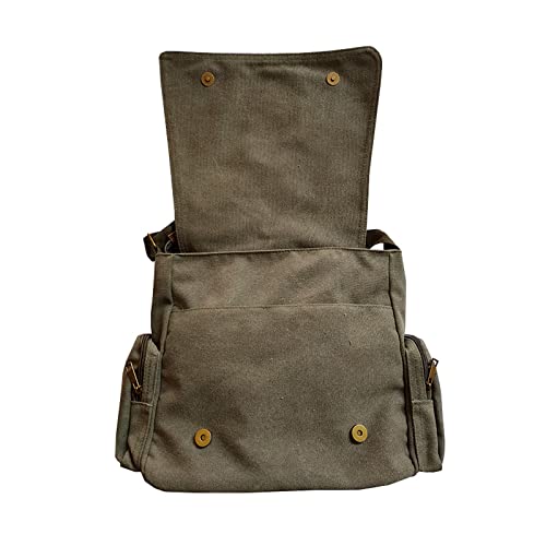 BXCNCKD Herren Koreanische Canvas Tasche Herren Umhängetasche Männer Große Kapazität Computer Casual Tasche, Militär, Grün, Einheitsgröße