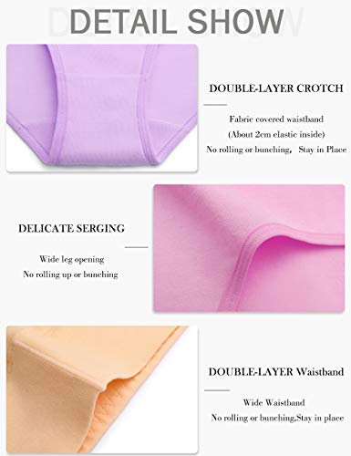 Pokarla Women's Underwear Cotton High Waist Briefs Full Coverage Soft Breathable Ladies Panties Pack Of 5 (X-Large) #TOP2