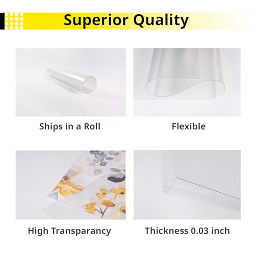 Image of 6-Pack Crystal Clear PET Plastic Sheet - Thick & Flexible - Clear Plastic Sheets for Crafts, Poster Protection, DIY Projects - Transparent Plastic Sheet in 52 inchx24 inchx0.03 inch