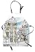 ABAKUHAUS Medievale Grembiule, Sketch European City, Comodo per la Cucina Unisex con Collo Regolabile per Cucinare Cuocere Arrostire e Giardinaggio, Multicolore