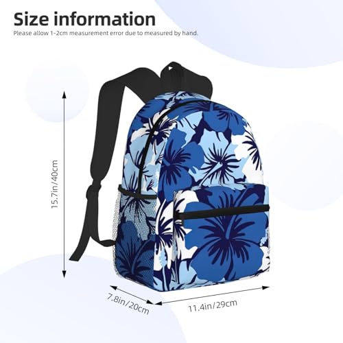 BREAUX Blue Hibiscus Print Lightweight And Comfortable Duffel Bag, Casual Daypack, Multipurpose Backpack4