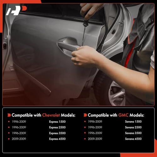 A-Premium - Exterior Door Handle Rear Right Passenger Side - Compatible with 1996-2009 Chevy Express & GMC Savana 1500 2500 3500 4500 Van - Textured Black Sliding Door Handle, w/Key Hole by A-premium - Image 2