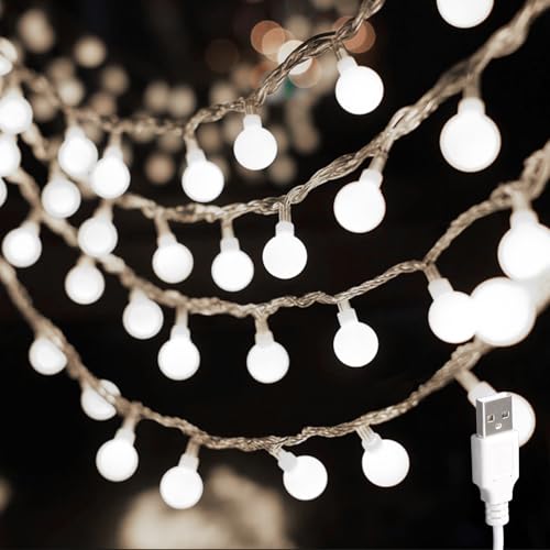 USB Lichterkette Innen,6M 40LED Kugel Lichterkette Weiße,Lichterkette...