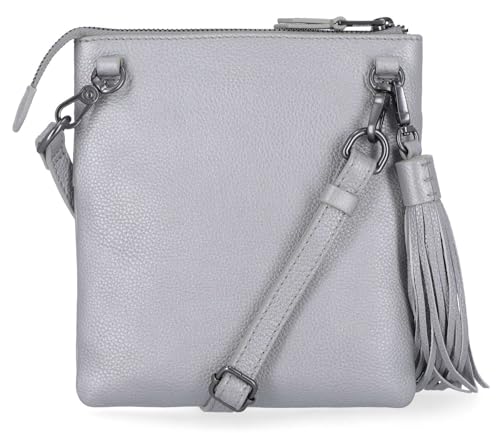 Harley-Davidson Women's Classic Leather Crossbody Purse - Metallic Silver3