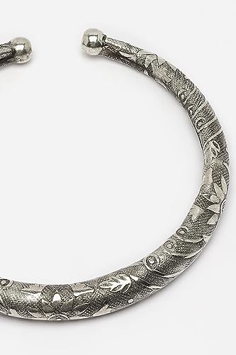 Sanjog VS104567 German Oxidised Silver Floral Design Anklet Kada thumb #2