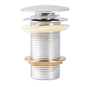 KKD® Heavy Quality Full Brass Pop Up Full Thread Waste Coupling 32 MM (3", Silver)