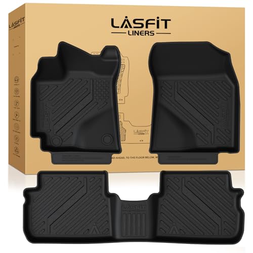 Image of LASFIT Precision-Trimmed Floor Mats Fit for Toyota Corolla /Matrix 2009-2013 /Pontiac Vibe 2009 2010, All-Weather Protection TPE 1st & 2nd Row Car Liners for Toyota Accsessories, Easy to Clean, Black