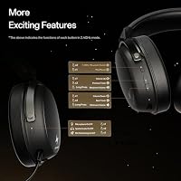ATK N9 Gaming-Headset für Xbox Serie X|S, PS5, PC & Switch, Stereo-Gaming-Kopfhörer mit abnehmbarem Mikrofon mit Geräuschunterdrückung, 3,5 mm kabelgebunden/2,4 G/Bluetooth (N9 Pro/Schwarz) – Ansicht 7
