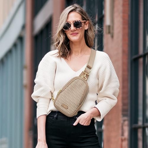 Image of Kattee Sling Crossbody Bag for Women, Leather Fanny Pack Crossbody Sling Bags, RFID Purse Chest Bag Small Daypack for Women