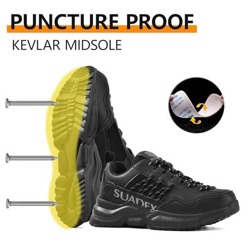 Image of SUADEX Steel Toe Shoes for Men Women Indestructible Work Safety Sneakers