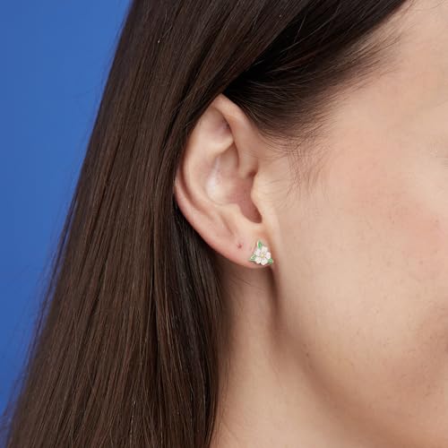 Boma Jewelry Sterling Silver Pink Hibiscus Flower Stud Earrings with Hand Painted Enamel2