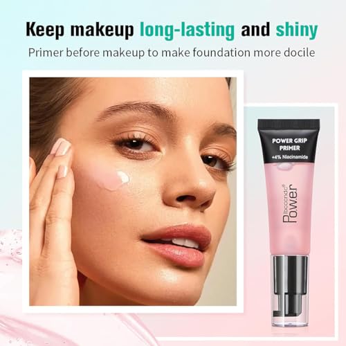 Pakivs Power Makeup Primer,Gel-Based Hydrating Face Primer Long Lasting Moisturizing Smoothing Makeup Base Foundation Primer for Women (Pink) - Image 3
