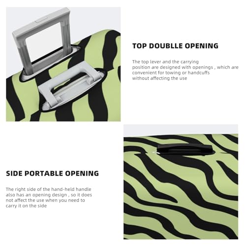 Minimalist Zebra Stripes Pastel Honeydew Elastic Travel Luggage Covers Dustproof Scratch-Resistant Suitcase Protector Fit 22-24 Inch3