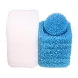 INGVIEE Compatible Paquete de Valor para JBL CristalProfi e 40X e 70X e 90x (12x Blanco Almohadillas Filtrantes, 6X Azul Grueso Espuma Filtrante Biológica)